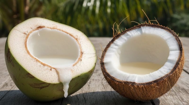 perbedaan berat kelapa muda tua